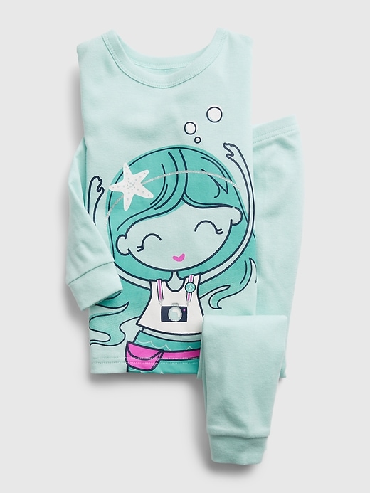 Image number 1 showing, babyGap 100% Organic Cotton Mermaid PJ Set