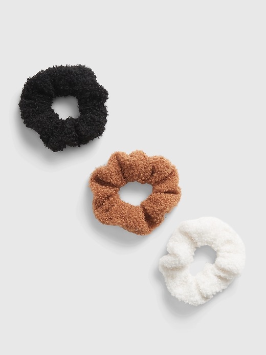 1 of 8 showing, with the color multi of product Kids Sherpa Scrunchies (3-Pack)