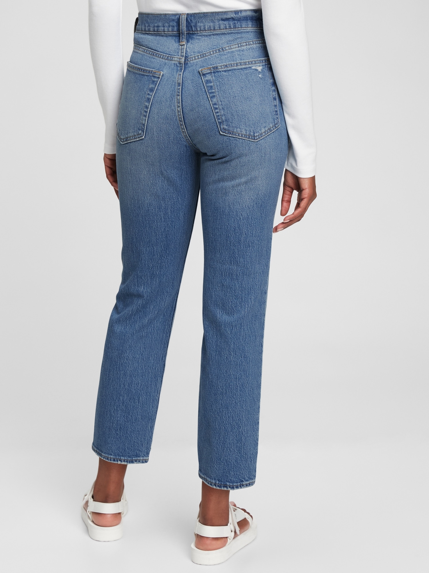 High Rise Cheeky Straight Jeans with Washwell | Gap