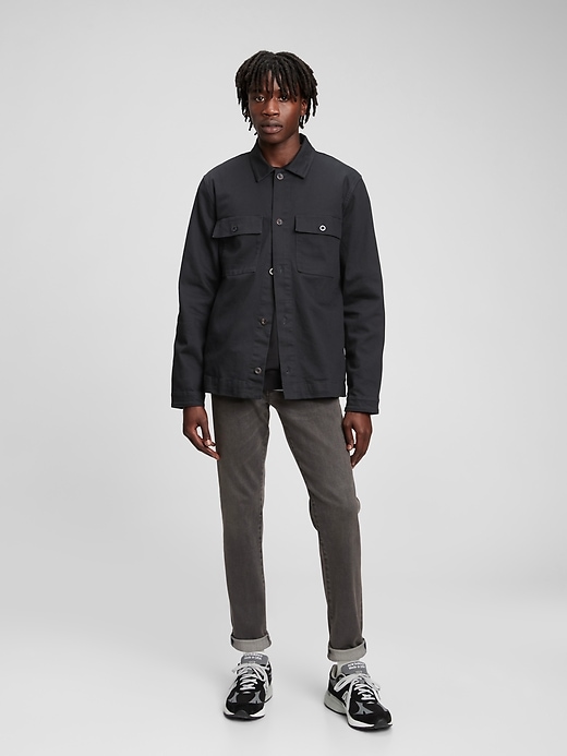 1 of 8 showing, with the color washed gray of product Soft Wear Slim Jeans with Washwell
