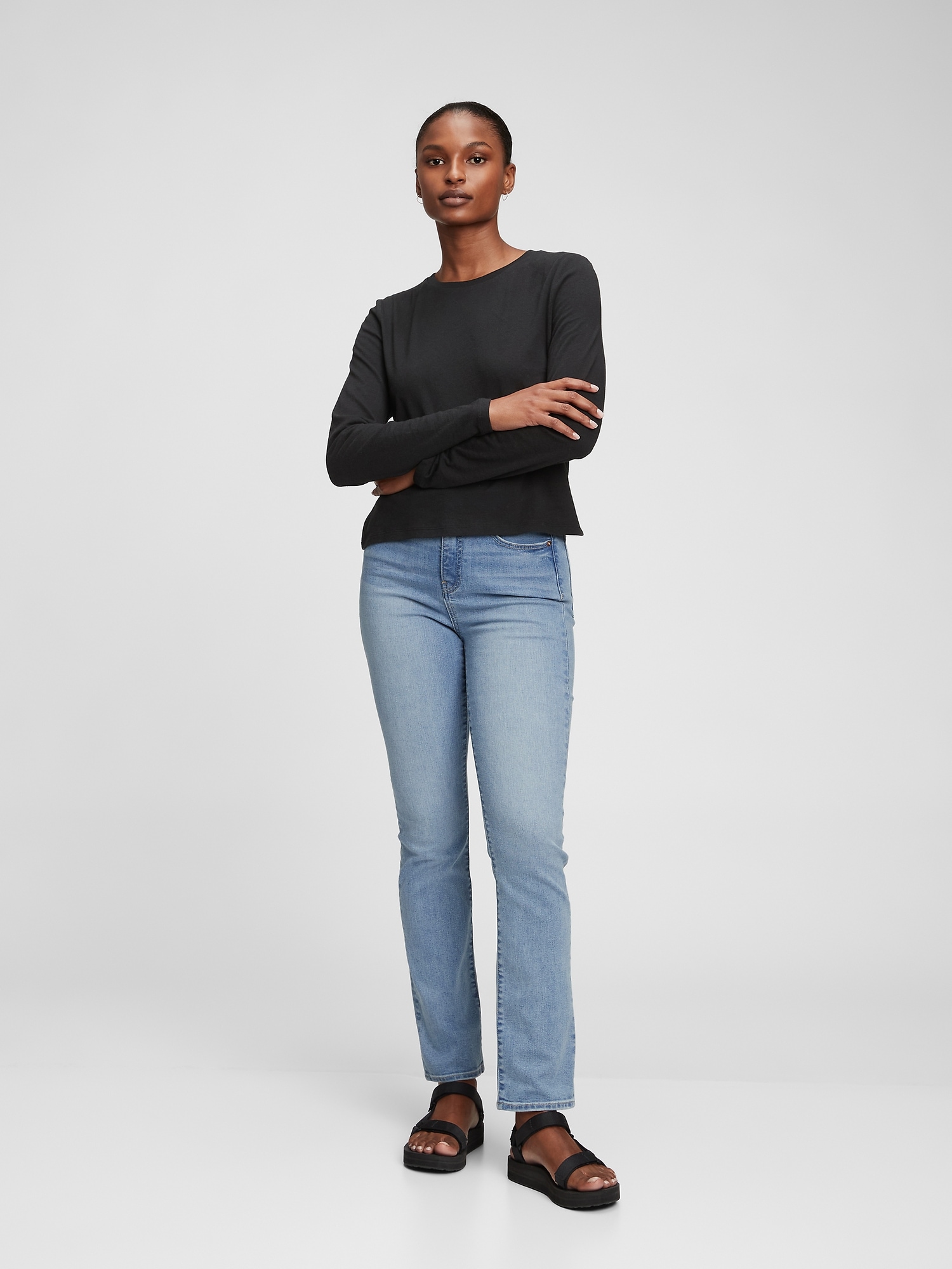 Gap High Rise Classic Straight Leg Jeans with Washwell