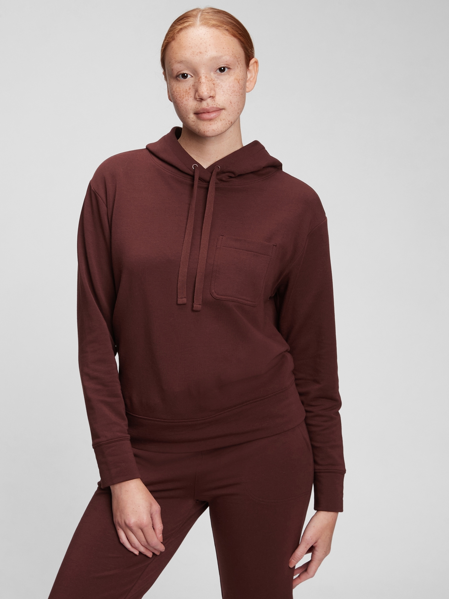 Gap Cloud Light Terry Hoodie In Brown