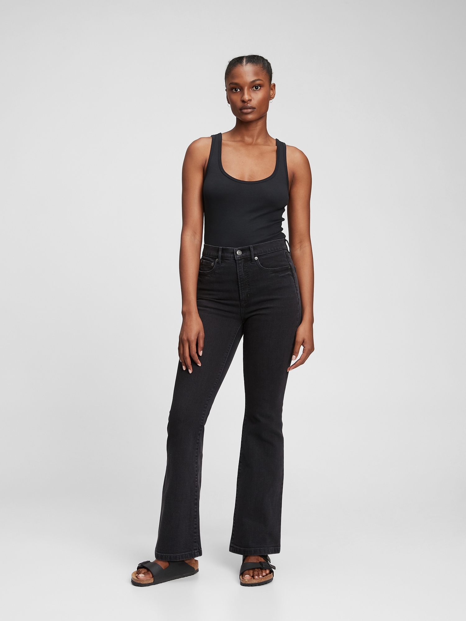 High Rise Velvet '70s Flare Jeans with Washwell