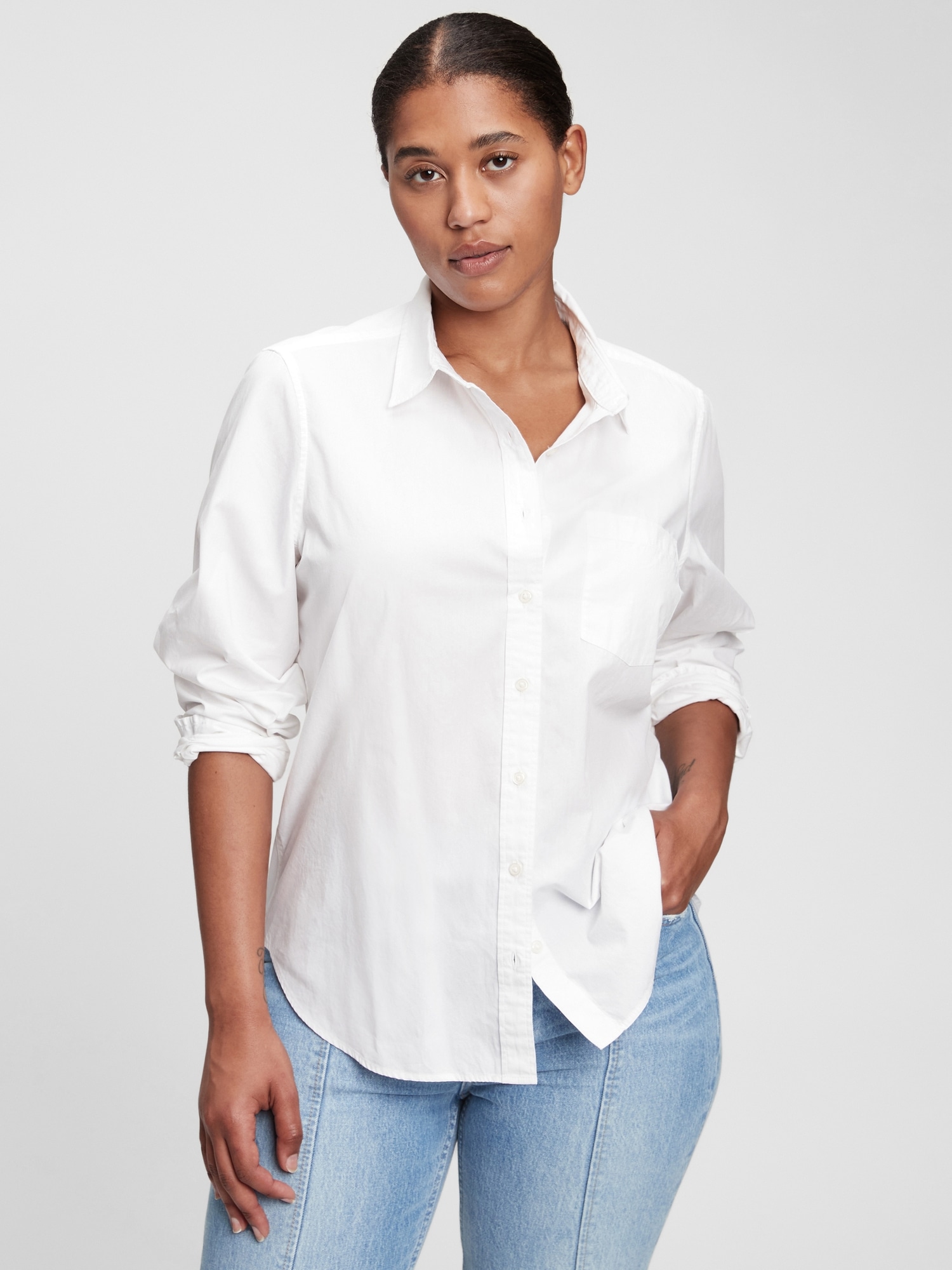 Gap Organic Cotton Perfect Shirt In Off White
