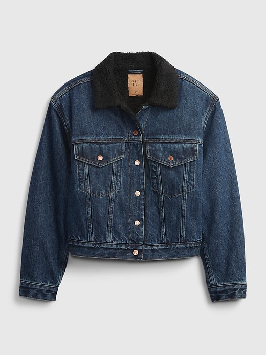 Image number 8 showing, '90s Denim Sherpa Icon Jacket