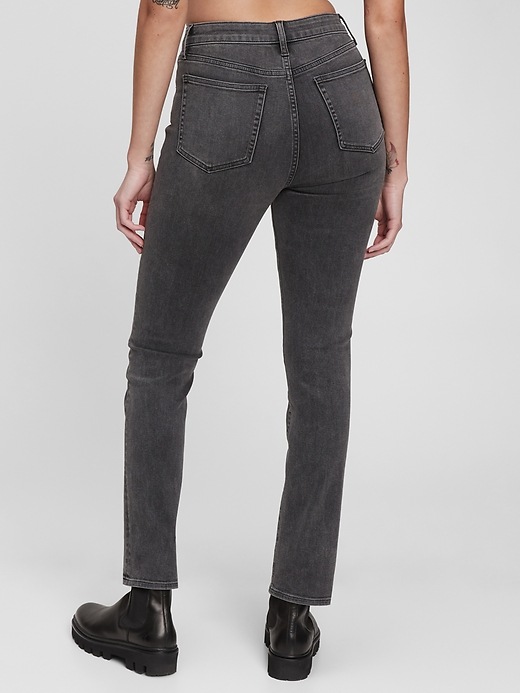 Image number 2 showing, High Rise Classic Straight Jeans with Washwell