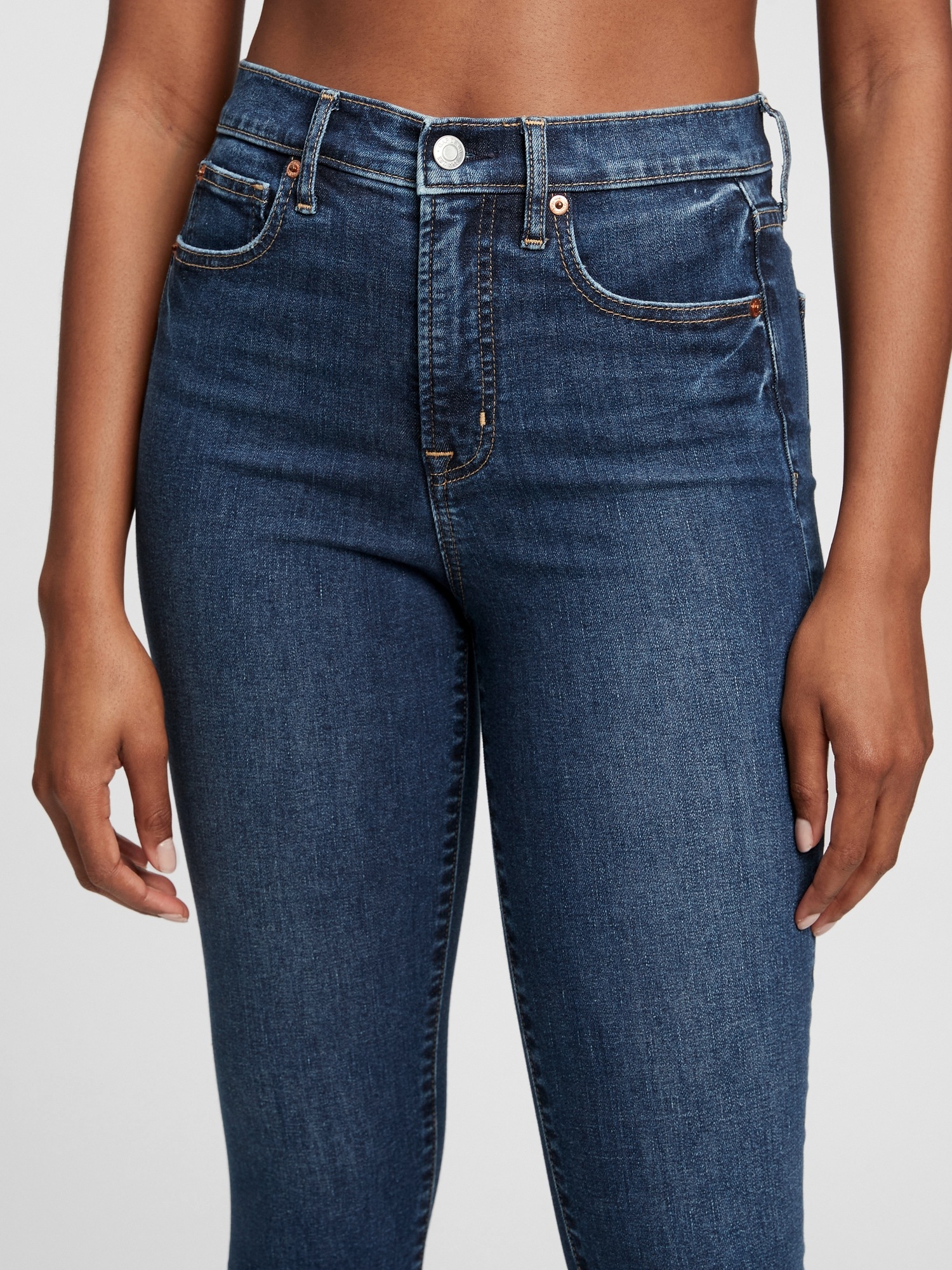 high rise true skinny jeans with washwell