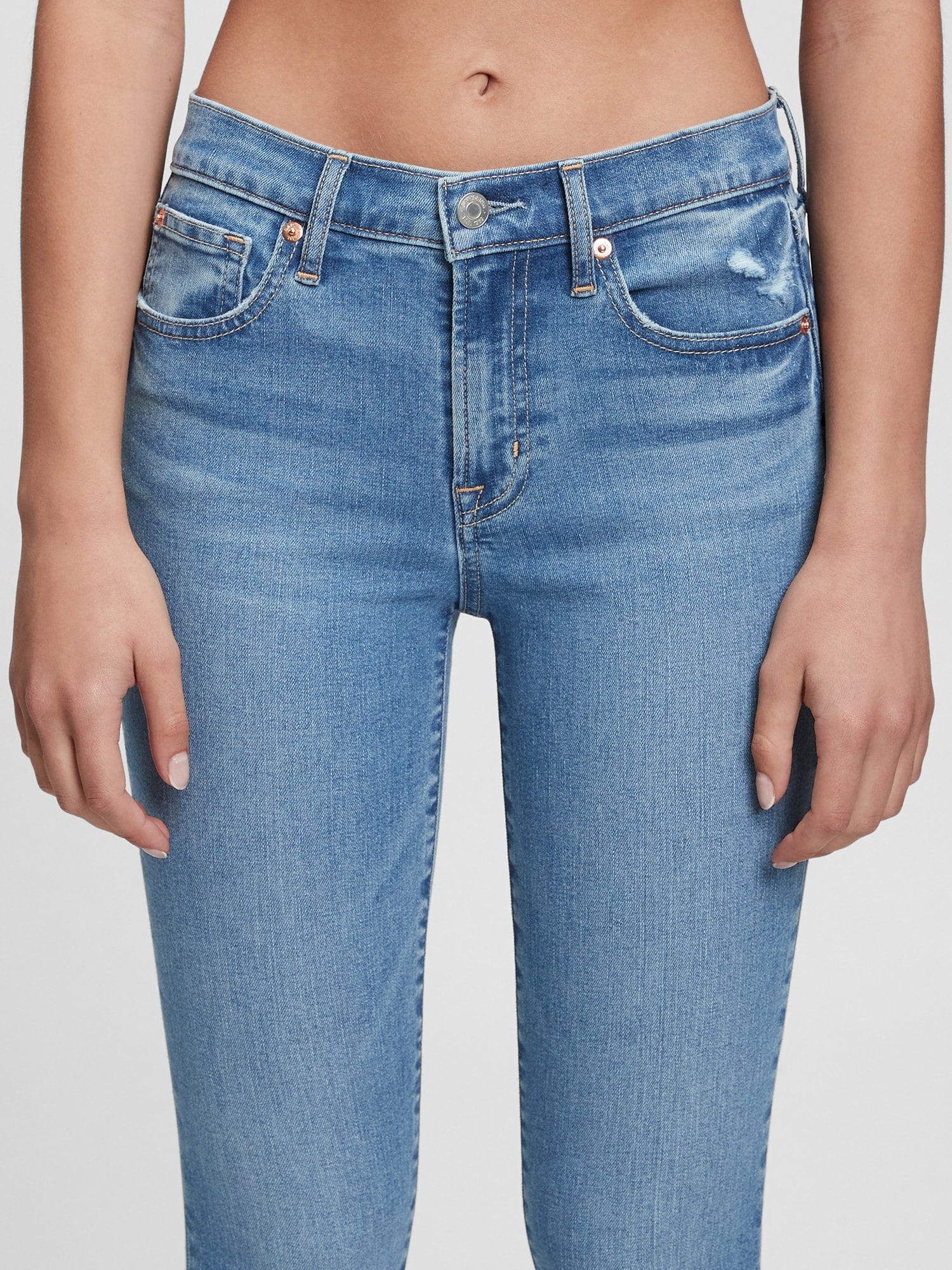 Mid Rise True Skinny Jeans with Washwell Gap
