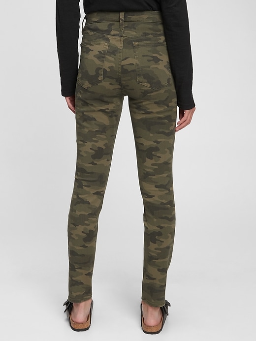 2 of 8 showing, with the color green camo of product High Rise True Skinny Jeans