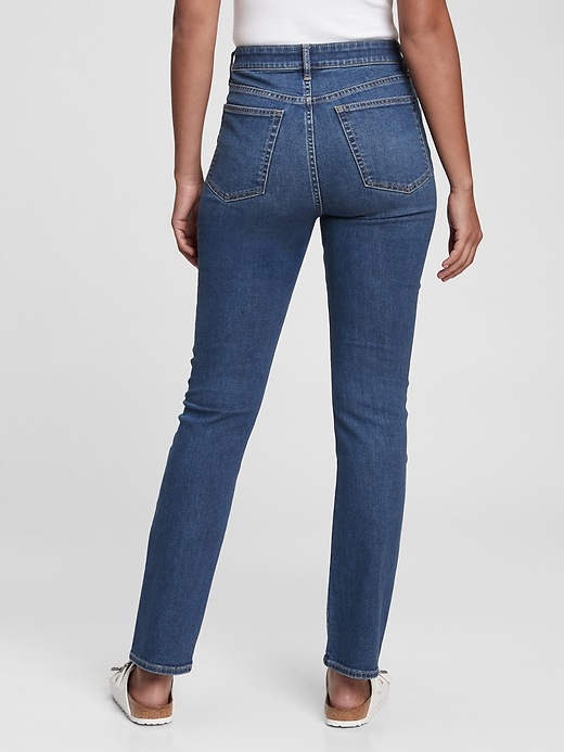 Image number 2 showing, High Rise Classic Straight Jeans with Washwell