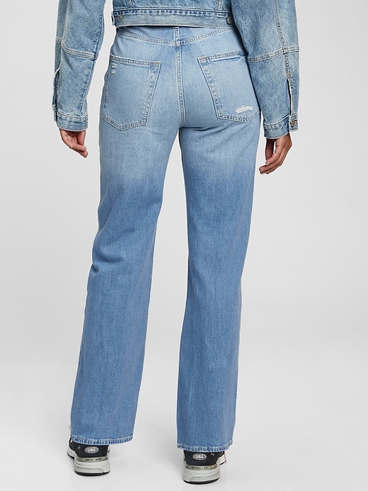 2 of 8 showing, with the color light indigo of product High Rise '90s Loose Jeans in Organic Cotton with Washwell