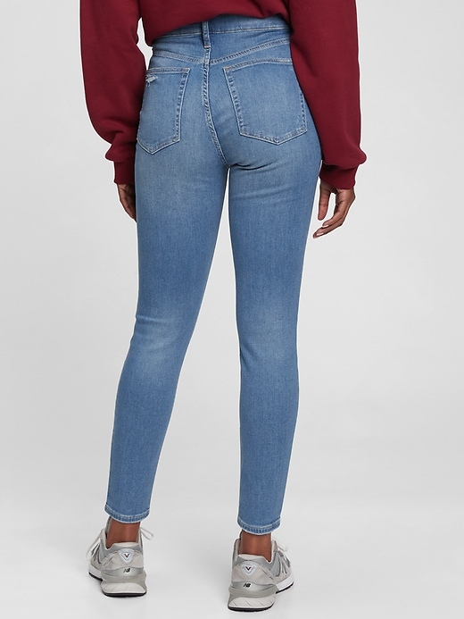 2 of 8 showing, with the color light indigo of product Sky High True Skinny Ankle Jeans with Washwell