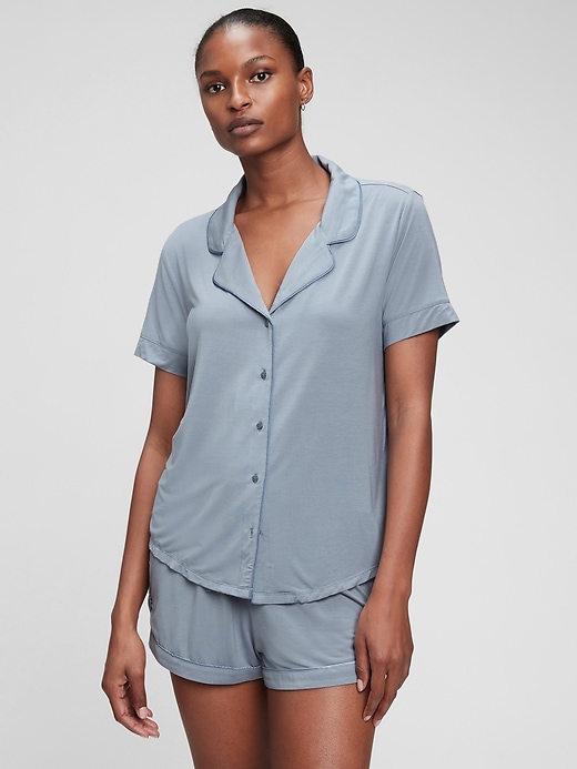 1 of 8 showing, with the color sunny grey of product Modal Pajama Shirt