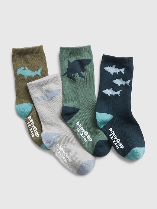 View large product image 1 of 1. Toddler Shark Crew Socks (4-Pack)