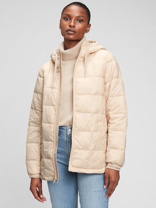 Lightweight puffer jacket best sale gap