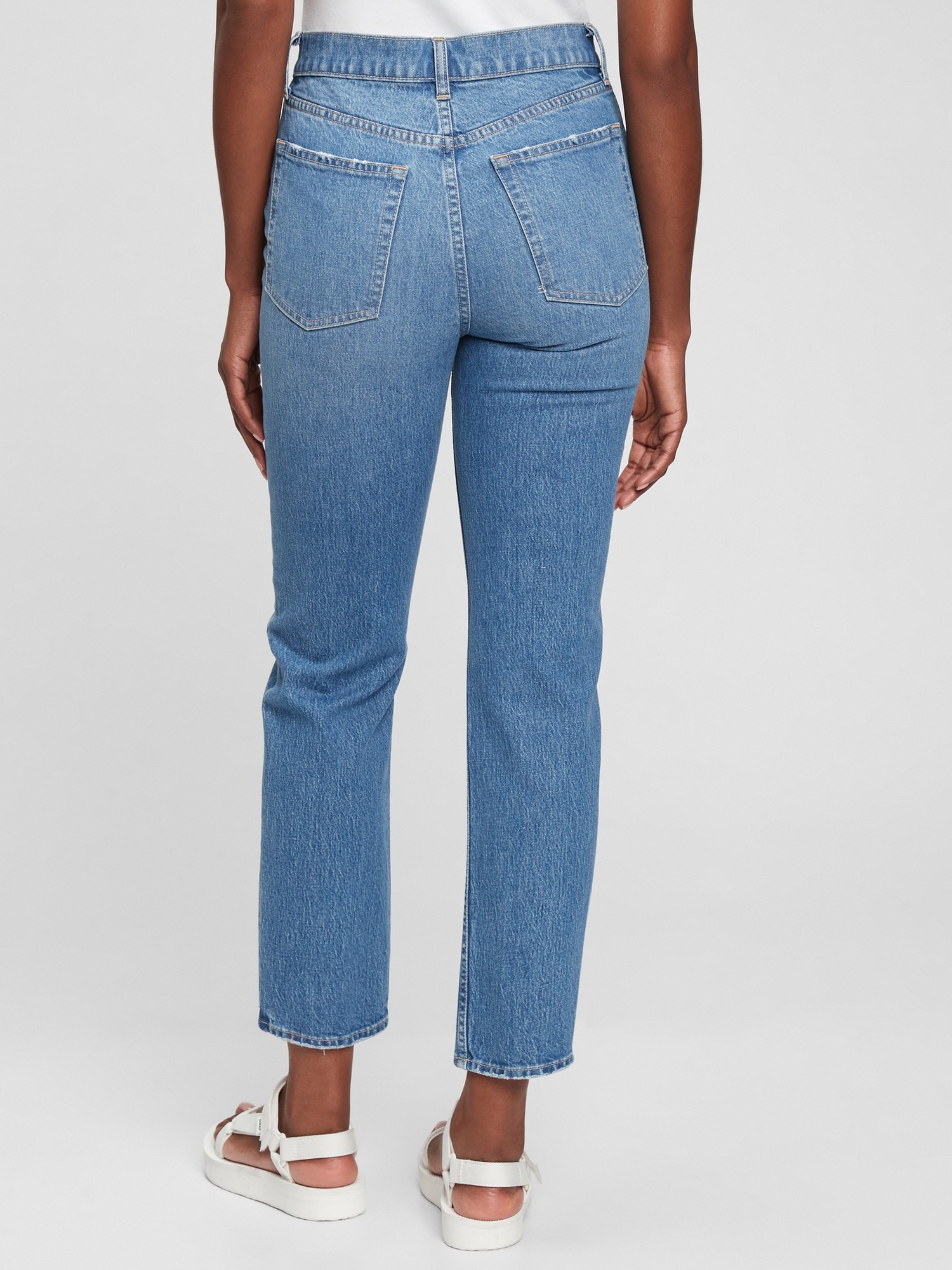 High Rise Cheeky Straight Jeans with Washwell | Gap