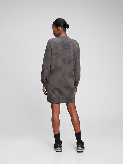 2 of 8 showing, with the color grey tie dye of product Mockneck Sweatshirt Dress