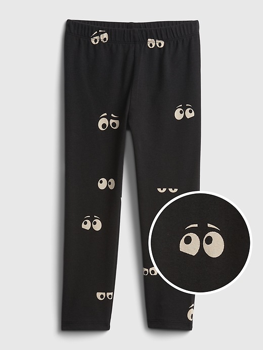 1 of 8 showing, with the color ghost of product Toddler Organic Cotton Mix and Match Interactive Leggings