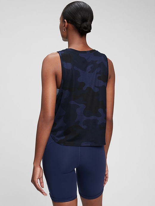 2 of 8 showing, with the color navy blue camo of product GapFit Breathe Muscle Tank Top