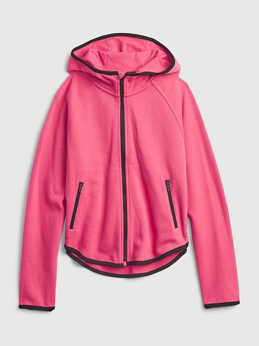 1 of 8 showing, with the color carmine red of product GapFit Kids Oversized Hoodie