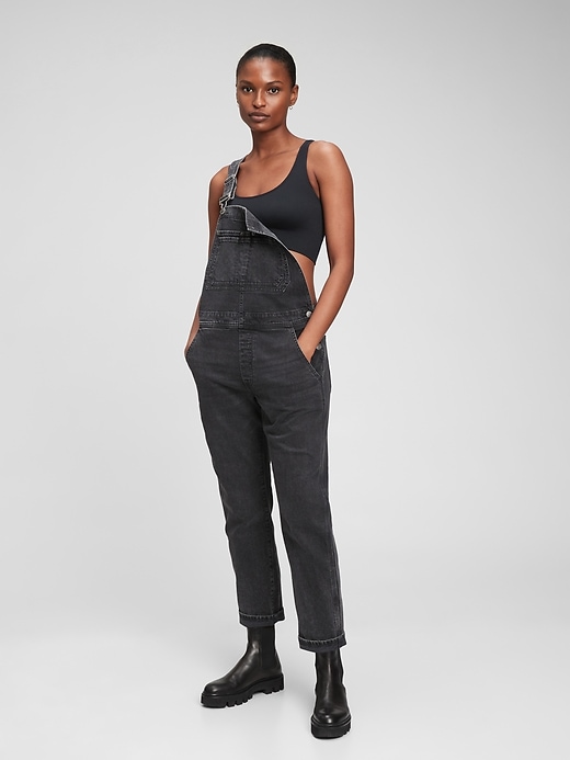 1 of 8 showing, with the color washed black of product Slouchy Overalls with Washwell