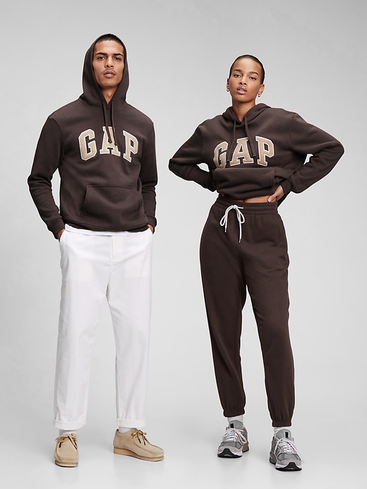 1 of 8 showing, with the color brown of product Brown Logo Hoodie