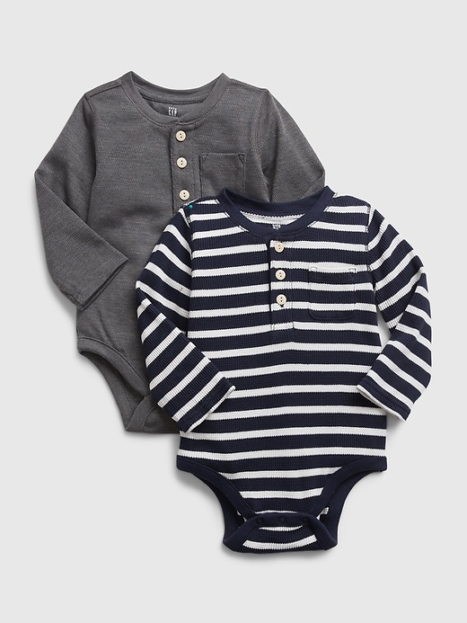 View large product image 1 of 1. Baby Henley Bodysuit (2-Pack)