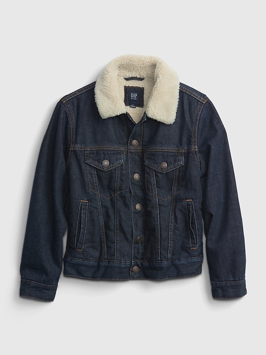 Image number 1 showing, Kids Sherpa Lined Denim Jacket