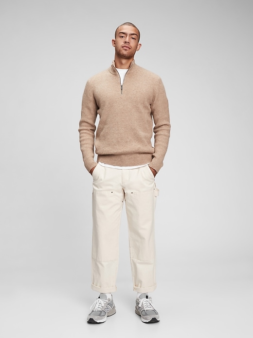 1 of 8 showing, with the color oatmeal heather of product Half-Zip Sweater