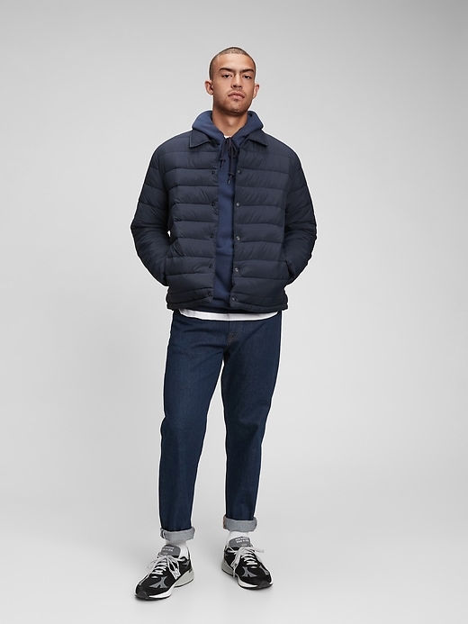 1 of 8 showing, with the color new classic navy of product Snap-Front Puffer Jacket
