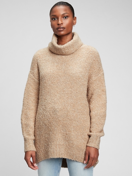 Image number 1 showing, Cozy Boucle Turtleneck Tunic Sweater