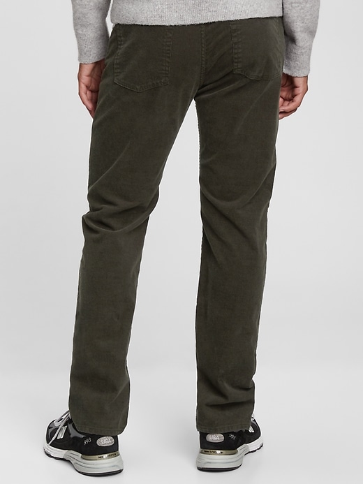 2 of 8 showing, with the color forbidden forest black of product Corduroy Straight Leg Pants with Washwell