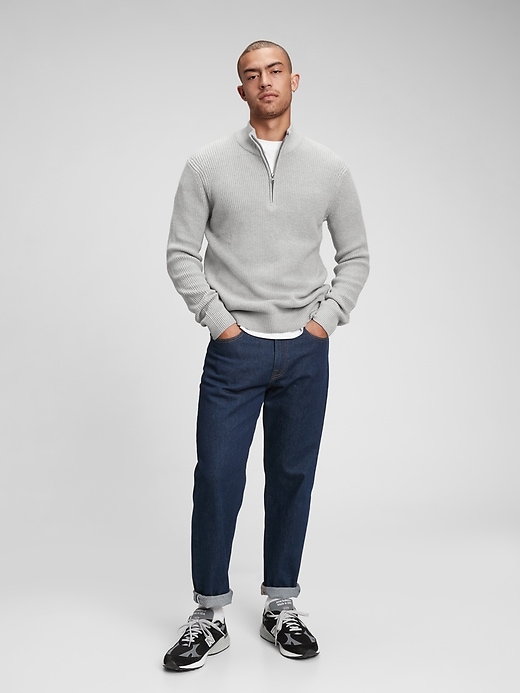 Men’s Half-Zip Ribbed Sweater reduces to $18