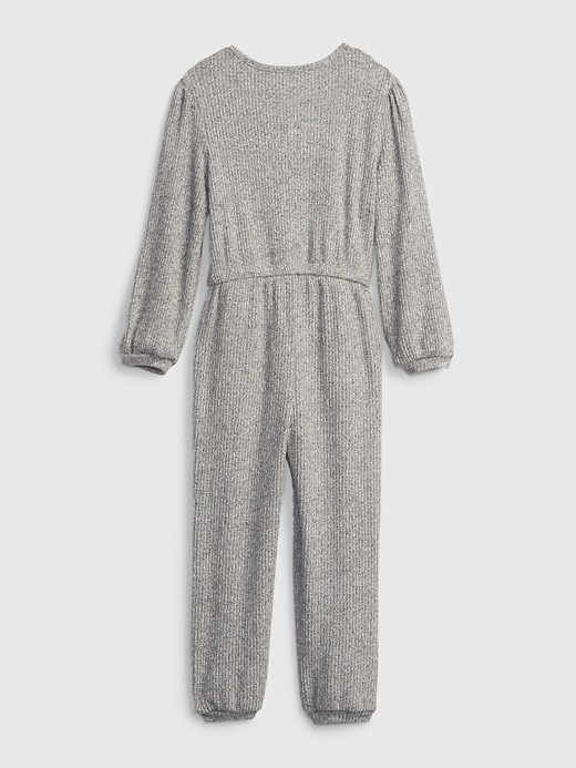 2 of 8 showing, with the color light heather gray of product Toddler Softspun Ribbed Jumpsuit
