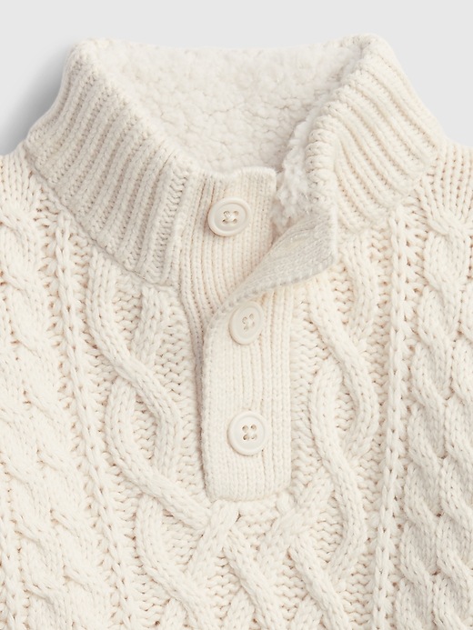 Image number 3 showing, Toddler Mockneck Cable-Knit Sweater