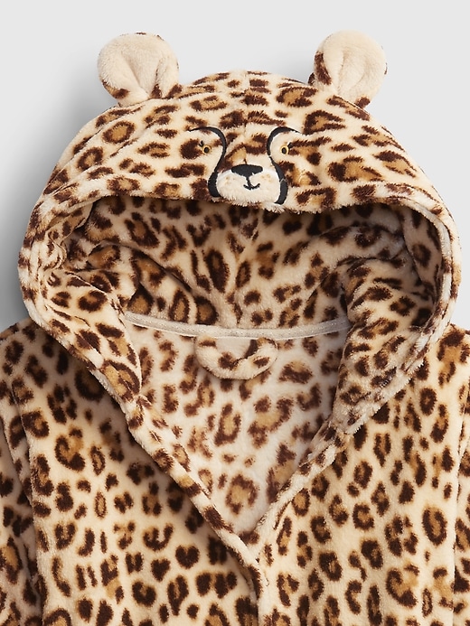 2 of 8 showing, with the color ivory frost beige of product Toddler Cheetah Print Robe