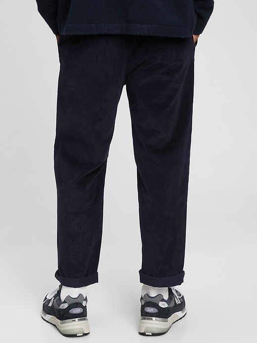2 of 8 showing, with the color new classic navy of product Relaxed Taper Corduroy Pull-On Pants with GapFlex