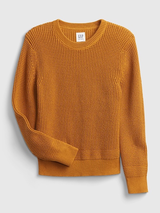 View large product image 1 of 1. Kids Waffle-Knit Crewneck Sweater
