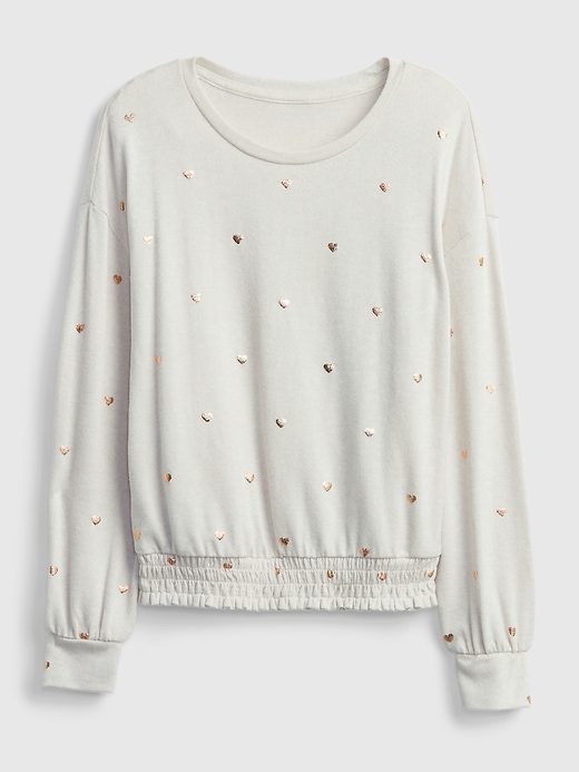1 of 8 showing, with the color oatmeal heather of product Kids Softspun Smocked T-Shirt