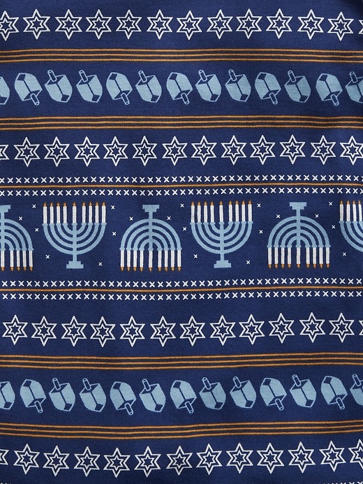 Image number 2 showing, Kids 100% Organic Cotton Hanukkah Print PJ Set