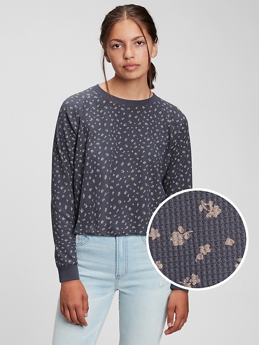 1 of 8 showing, with the color equinox blue of product Teen Waffle T-Shirt