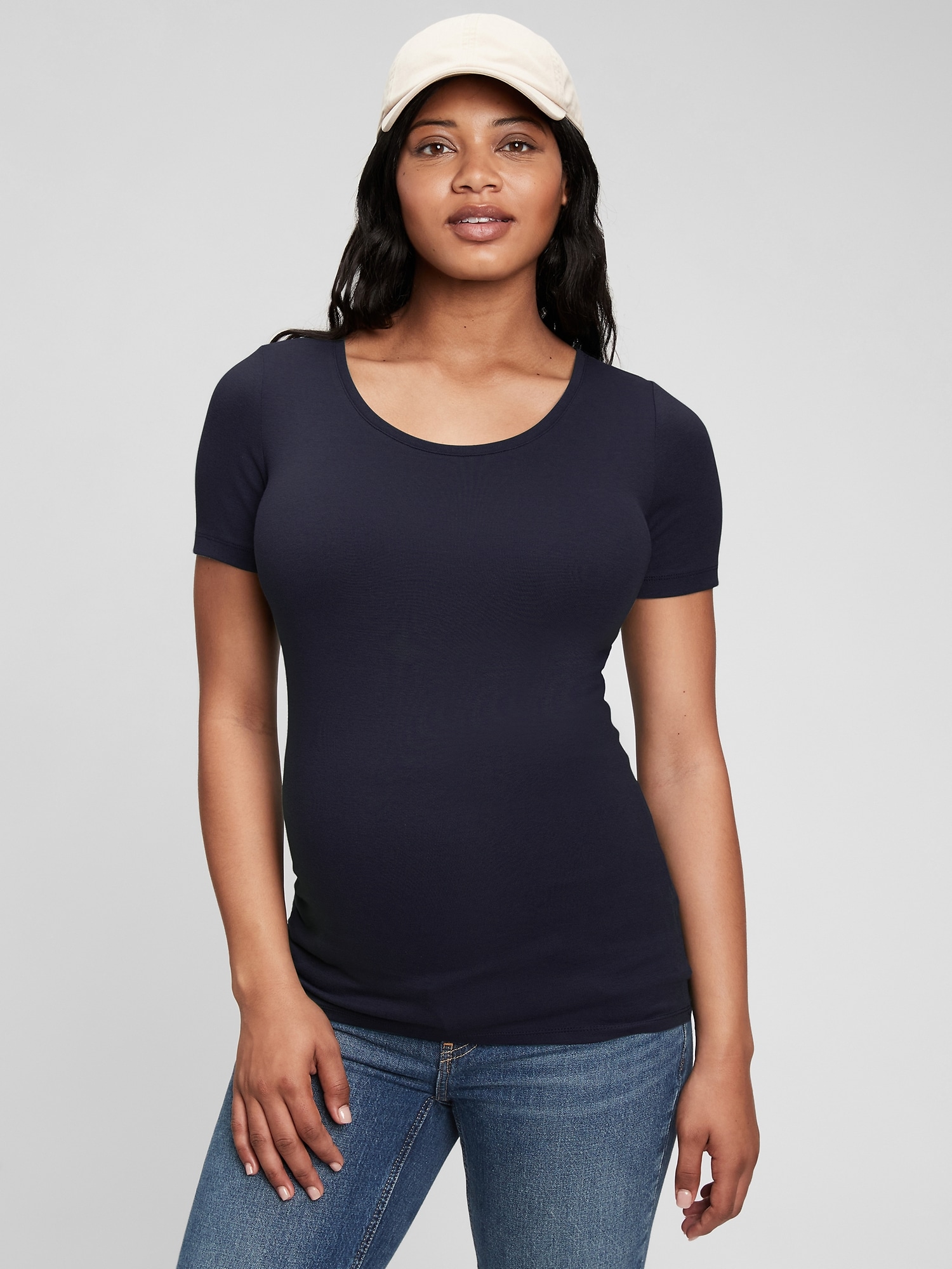 Gap Maternity Modern Crewneck T-shirt In Dark Night