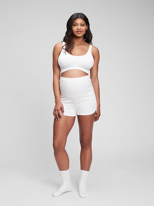 1 of 8 showing, with the color white of product Maternity Dolphin Shorts