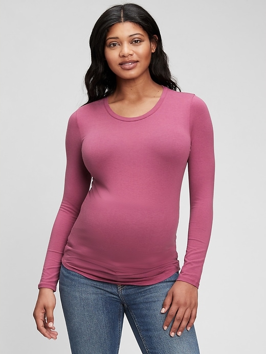 Image number 1 showing, Maternity Feather Crewneck T-Shirt