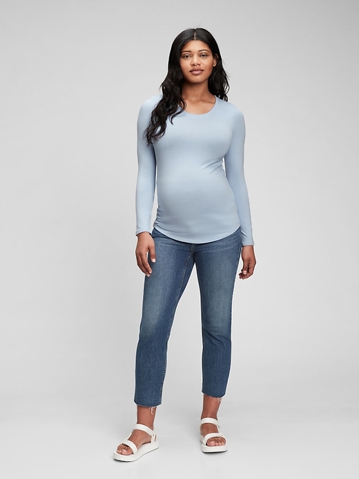View large product image 1 of 1. Maternity Feather Crewneck T-Shirt