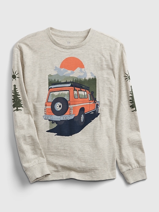 1 of 8 showing, with the color grey heather of product Kids Graphic T-Shirt
