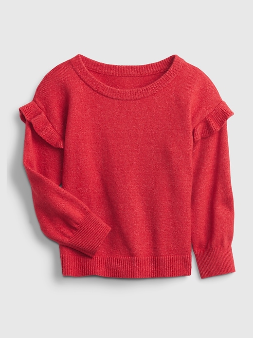 Image number 1 showing, Toddler Brushed Ruffle Sweater