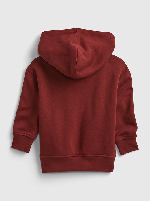 2 of 8 showing, with the color dark red of product Toddler Sherpa Lined Hoodie