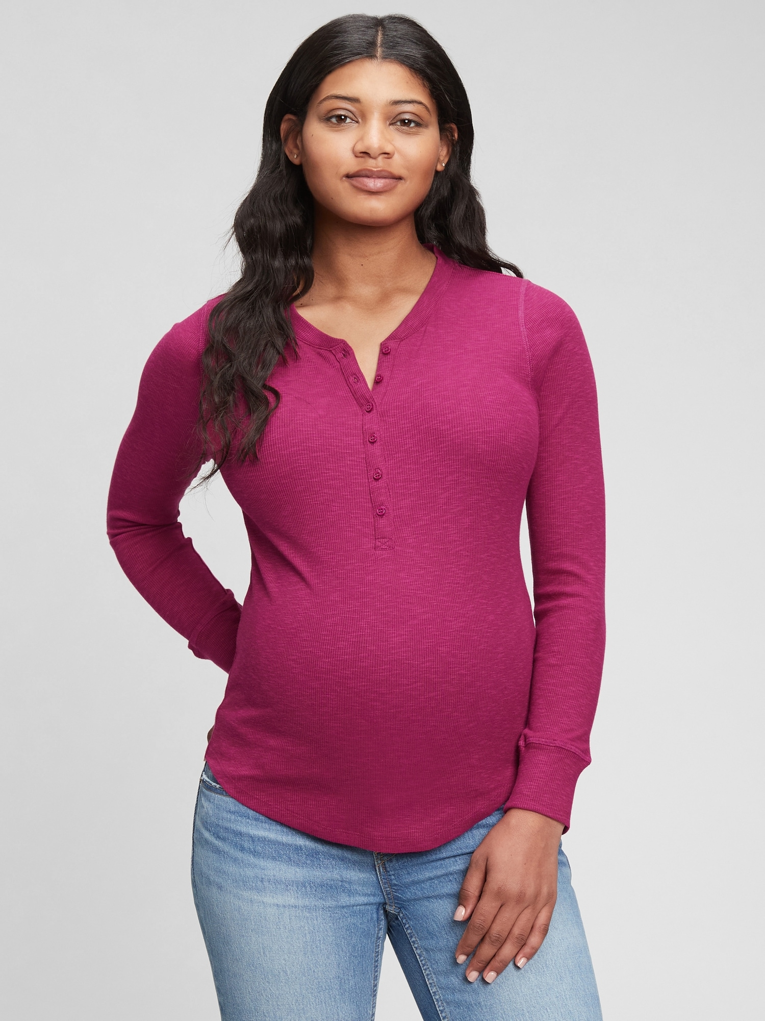 Maternity Rib Henley TShirt Gap