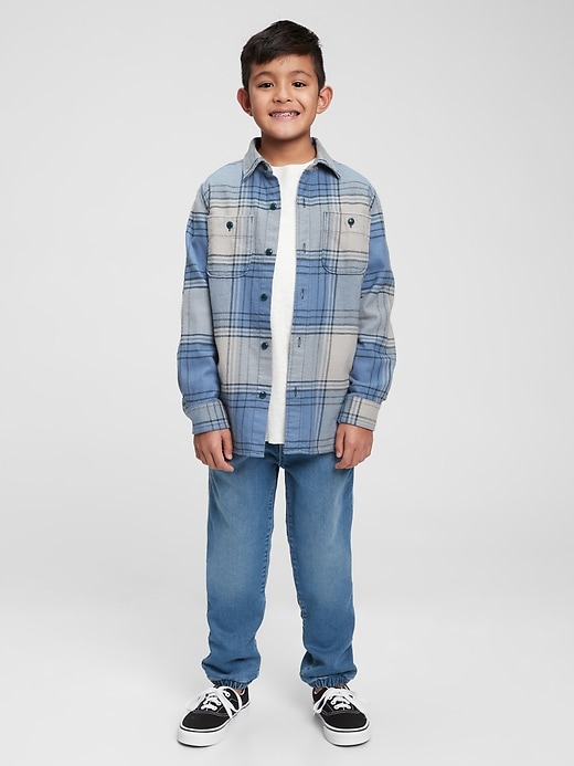 Image number 2 showing, Kids Lined Denim Joggers with Washwell&#153